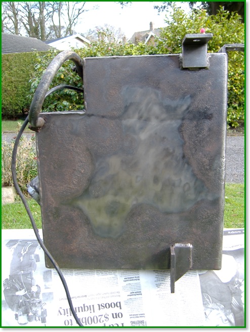 Photo of petrol tank showing corrosion